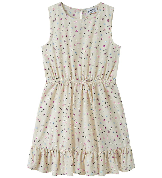 Name It Kjole - NkfVinaya - Almond Milk/Cute Flowers
