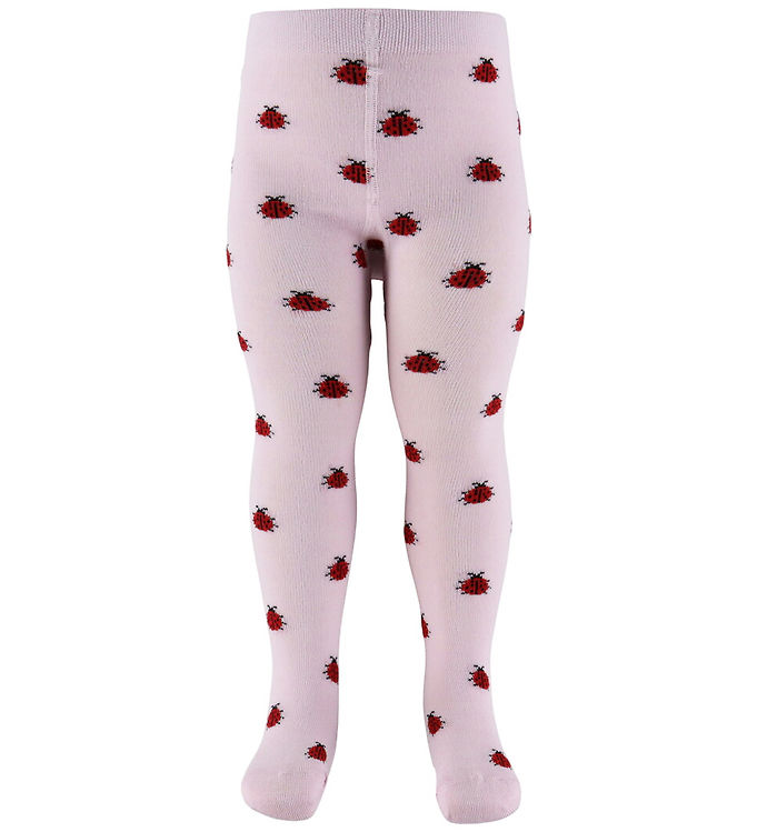 Fuzzies Strømpebukser - Soft Pink m. Mariehøns