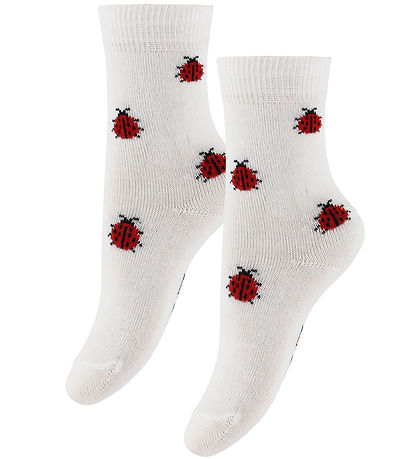 Fuzzies Strømper - 2-pak - Off White m. Mariehøns