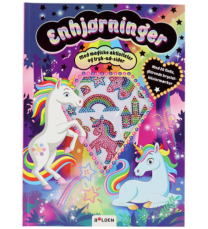 Forlaget Bolden Aktivitetsbog m. Krystal Klistermærker - Enhjørn