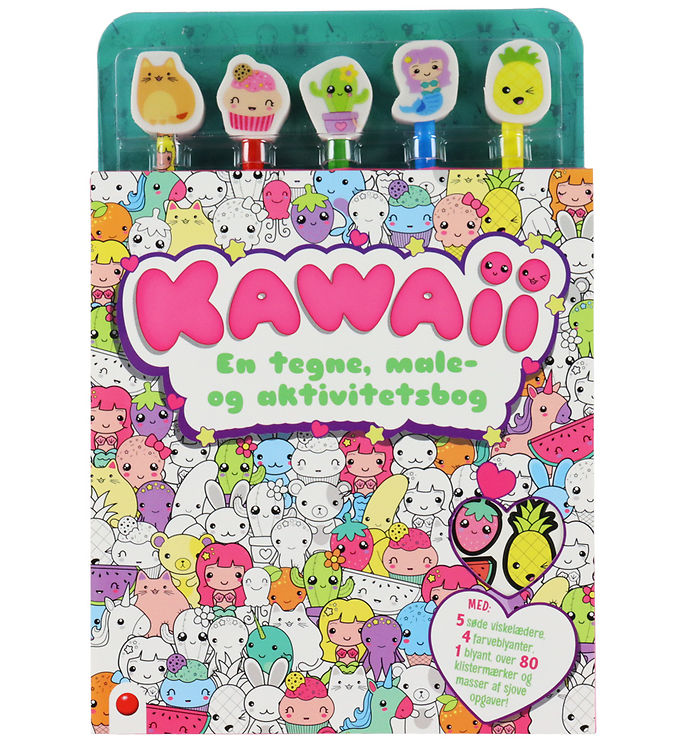 Forlaget Bolden Male- og Aktivitetsbog m. Blyanter - Kawaii