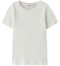 Lil' Atelier T-shirt - Rib - NmfHaldis - Coconut Milk m. Hulmøns