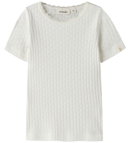 Lil' Atelier T-shirt - Rib - NmfHaldis - Coconut Milk m. Hulmøns