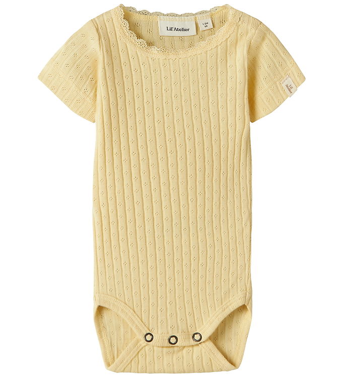 Lil' Atelier Body k/æ - Rib - NbfHaldis - Sunlight m. Hulmønster billede
