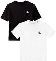 Calvin Klein T-shirts - 2-pak - Monogram - Bright White/Sort