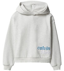 Calvin Klein Hættetrøje - Snow Heather Grey