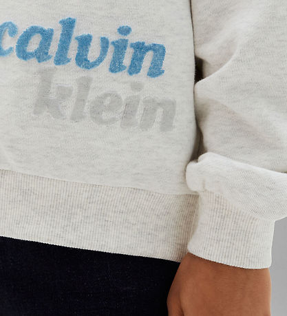 Calvin Klein Hættetrøje - Terry - Snow Heather Grey