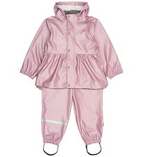 Mikk-Line Rainwear w. Suspenders - PU - Metallic - Mauve Shadows