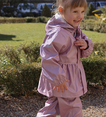 Mikk-Line Regntøj m. Seler - PU - Metallic - Mauve Shadows