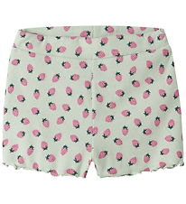Name It Cykelshorts - Rib - NmfVemma - Pale Aqua/Strawberries