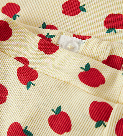 Name It Cykelshorts - Rib - NmfVemma - Double Cream/Apples