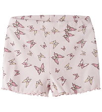Name It Cykelshorts - Rib - NmfVemma - Cradle Pink/Butterflies