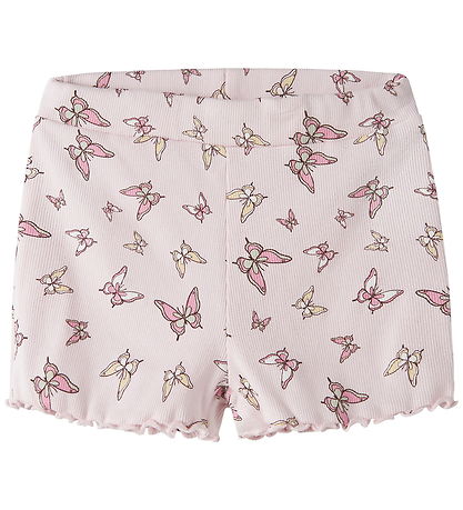 Name It Cykelshorts - Rib - NmfVemma - Cradle Pink/Butterflies
