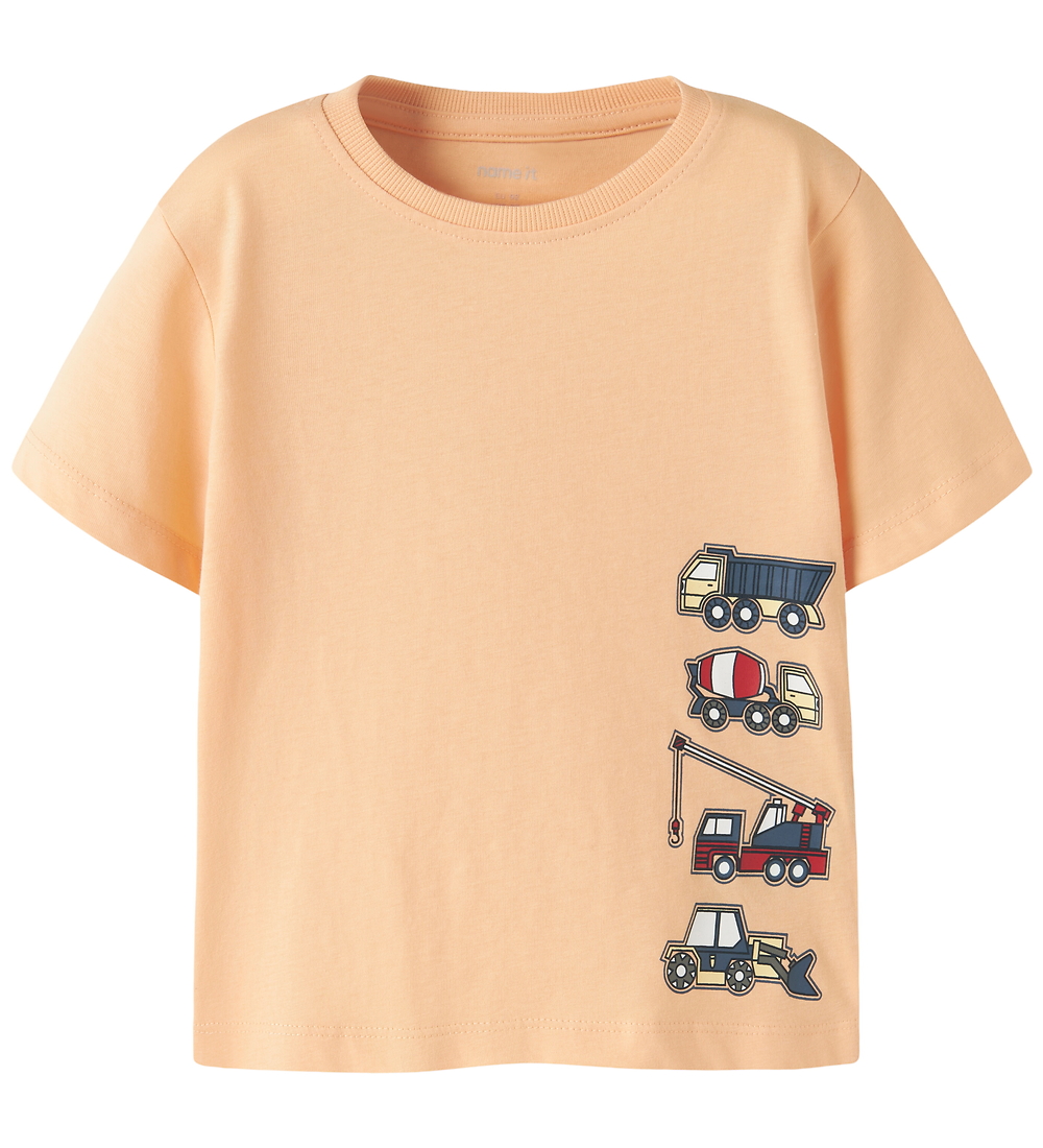 Name It T-Shirt - NmmVagno - Peach Fuzz/Excavator - Name It - 2 Jahre (92) - T-Shirts