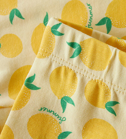 Name It Leggings - Capri - NmfVivian - Double Cream/Lemons