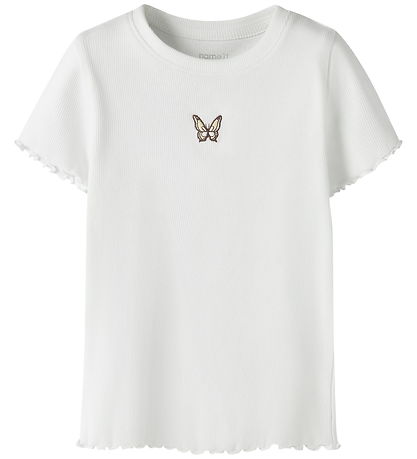 Name It T-shirt - Rib - NmfVivemma - Bright White/Butterfly