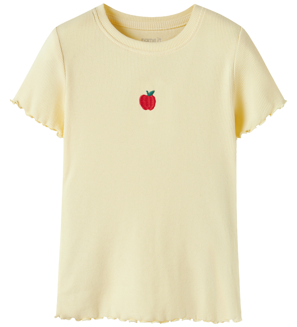 Name It T-Shirt - Rib - NmfVivemma - Double Cream/Äpfel - Name It - 1 Jahr (80) - T-Shirts