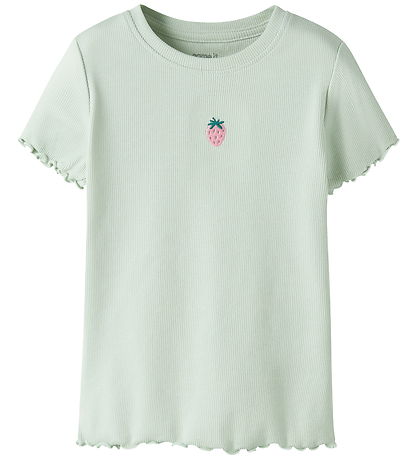 Name It T-shirt - Rib - NmfVivemma - Pale Aqua/Strawberries