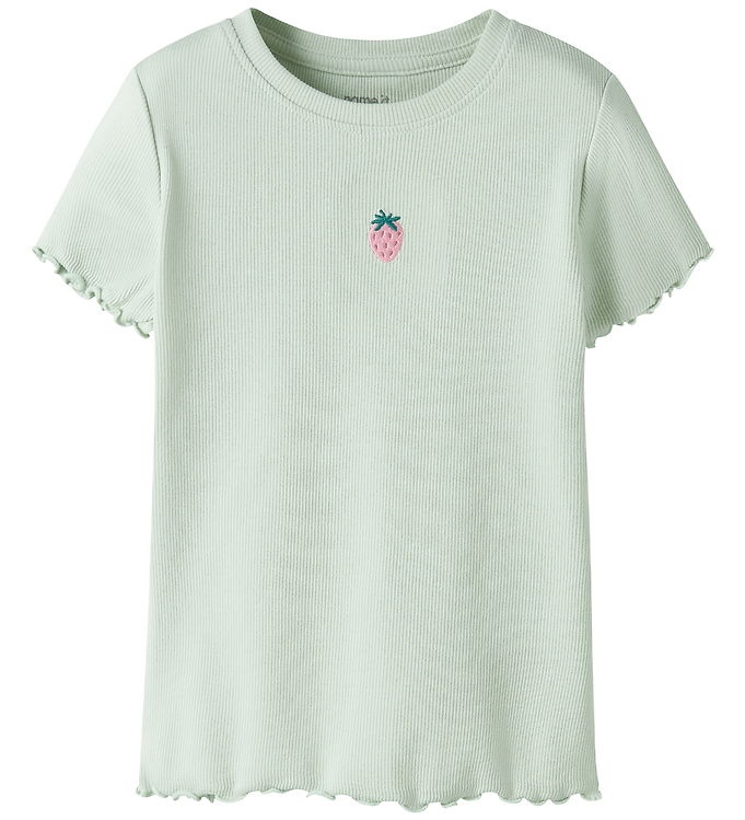 Name It T-shirt - Rib - NmfVivemma - Pale Aqua/Strawberries