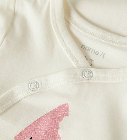 Name It Slå-om Body k/æ - NbfVubie - Cloud Dancer/Watermelon