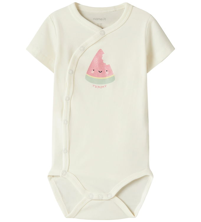 Name It Slå-om Body k/æ - NbfVubie - Cloud Dancer/Watermelon m.