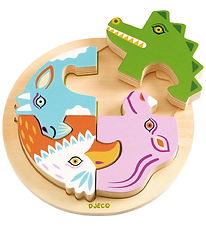 Djeco Jigsaw Puzzle - Wood - 4 Bricks - Rondo Croco