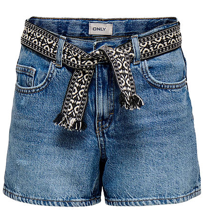 Kids Only Shorts - KogElla - Light Medium Blue Denim m. Bælte