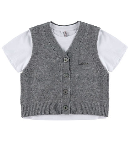 Kids Only Vest/T-shirt - KogCorinne - Medium Grey Melange/T-shir