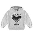 Kids Only Hættetrøje - KogMarita - Light Grey Melange/Heart