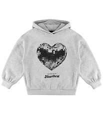 Kids Only Hættetrøje - KogMarita - Light Grey Melange/Heart