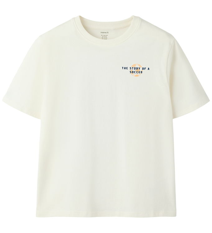 Name It T-shirt - NkfHimas - Cloud Dancer/The story of a soccer