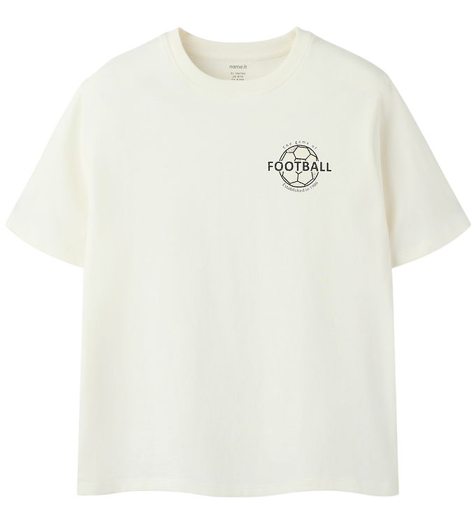 Name It T-shirt - NkfHimas - Cloud Dancer/The game of football