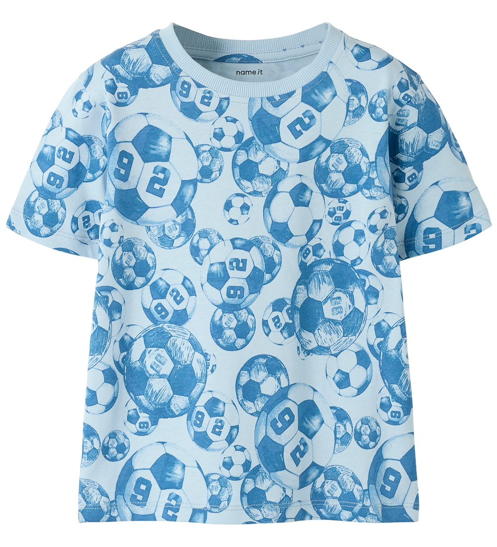 Name It T-Shirt - NmmHootball - Subdued Blue - Name It - 4 Jahre (104) - T-Shirts