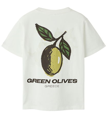 Name It T-shirt - NkmHalman - Cloud Dancer/Olive