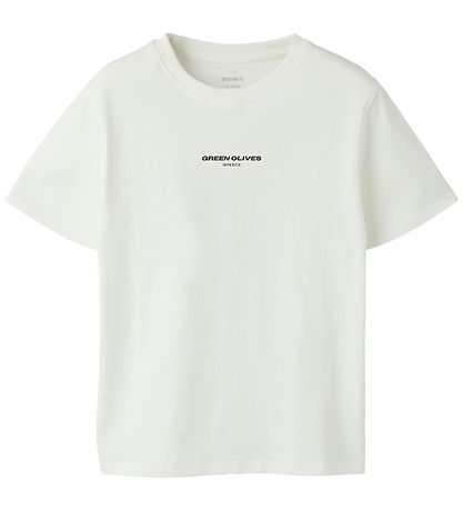 Name It T-shirt - NkmHalman - Cloud Dancer/Olive