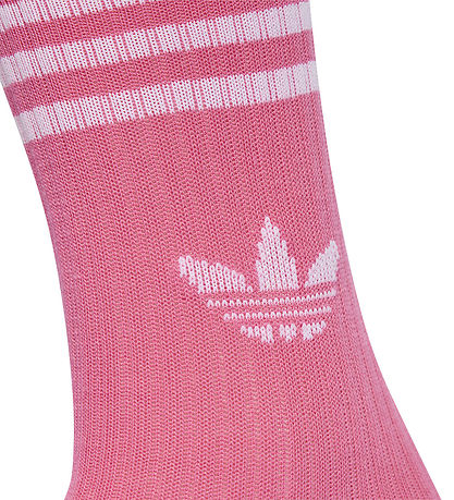 adidas Originals strømper - 3-pak - Crew - White/Pnkfus/Poplme