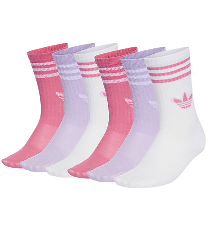 adidas Originals strømper - 3-pak - Crew - White/Pnkfus/Poplme