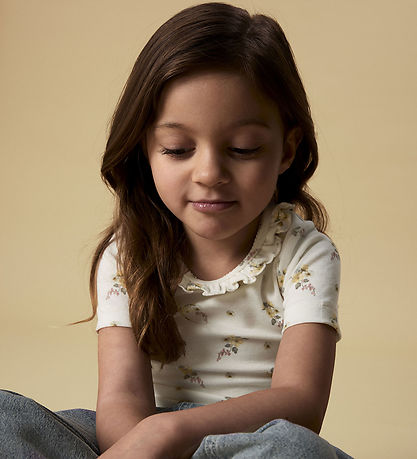 Lil' Atelier T-shirt - Bomuld/Lyocell - NmfGayo - Coconut Milk/F