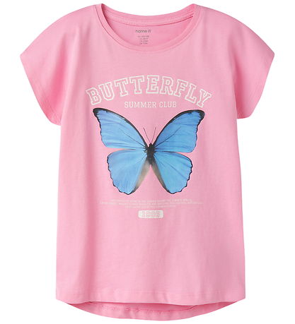 Name It T-shirt - NkfVotia - Pink Drink/Butterfly