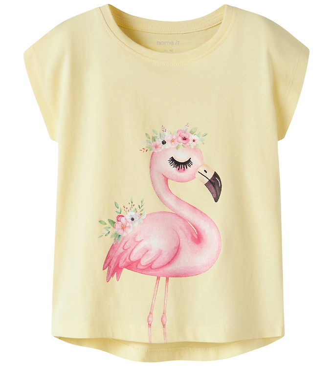 NAME IT T-shirt Votia Double Cream Flamingo