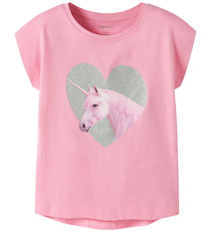 Name It T-shirt - NmfVotia - Pink Drink/Glitter Unicorn