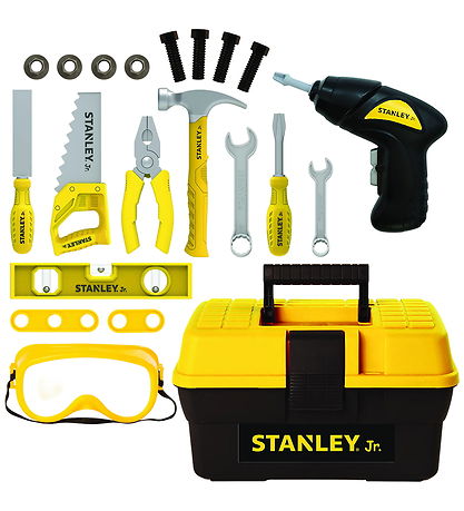 Stanley Jr. Værkstøjskasse m. Værktøj - Sort/ Gul