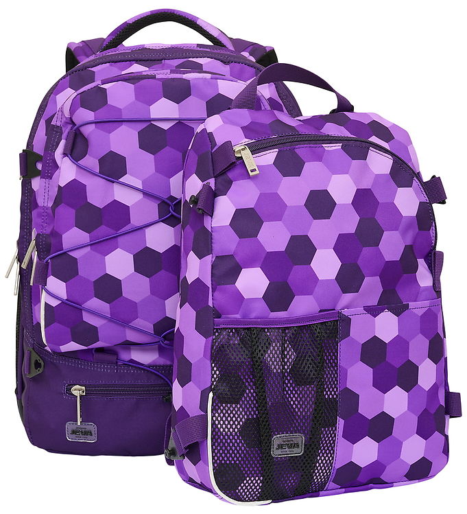 Jeva Skoletaske - Supreme - Purple Cubes
