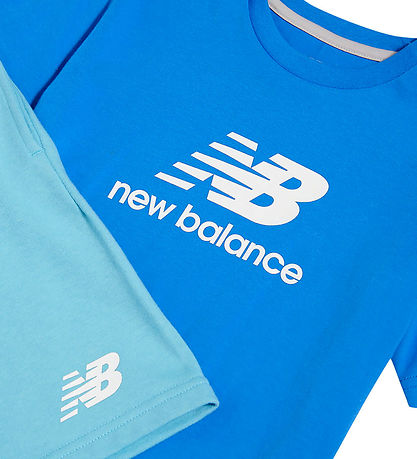 New Balance Shortssæt - Stacked logo - Blue Bird