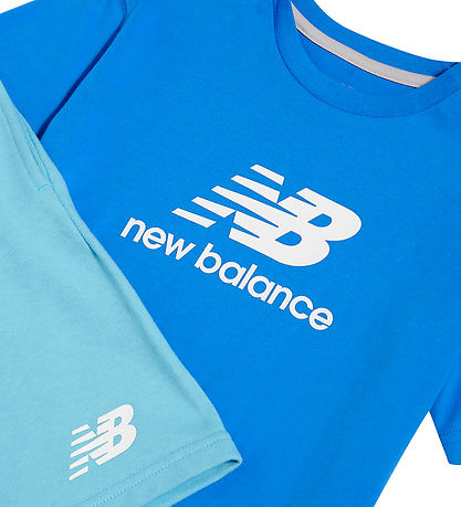 New Balance Shortssæt - Stacked logo - Blue Bird