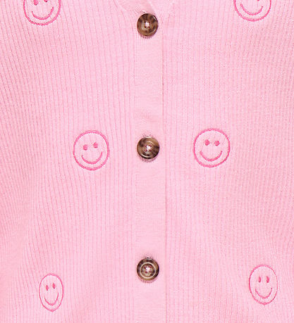 Kids Only Cardigan - Strik - Smiley - Sweet Lilac/EMB Smiley/Pin