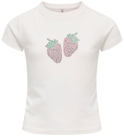 Kids Only T-shirt - KogKira - Cloud Dancer/Strawberry