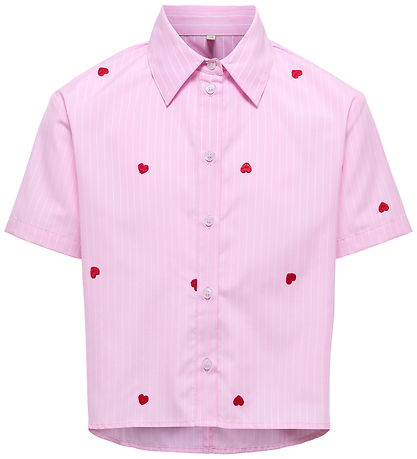 Kids Only Skjorte - KogNew - Begonia Pink/Cloud Dancer/EMB Red H