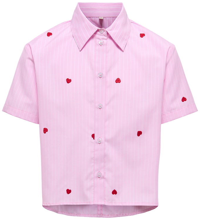 Kids Only Skjorte - KogNew - Begonia Pink/Cloud Dancer/EMB Red H