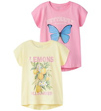 Name It T-shirt - 2-pak - NkfVotia - Pink Drink/Double Cream